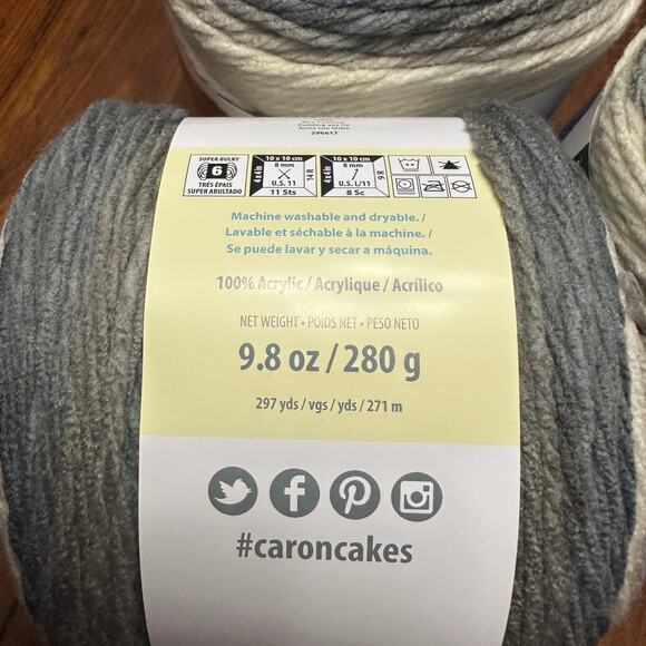 Caron Chunky Cakes Yarn Rice Pudding lot of 3 - Picture 5 of 5